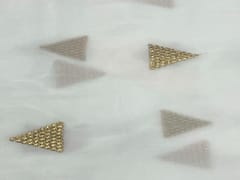 Dyeable Embroidered Georgette White Golden Geometric