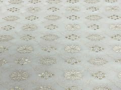 Dyeable Embroidered Georgette White Floral 12