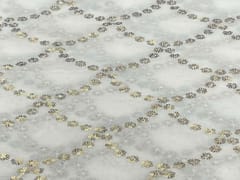 Dyeable Embroidered Georgette White Golden Geometric 1