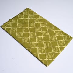 Green Colour Daboo Geomatric Printed Fabric