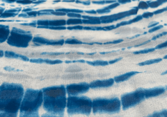 Georgette White Blue Abstract