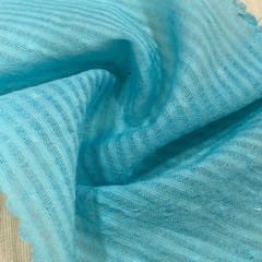 Firozi Colour Cotton Dobby Strips Fabric