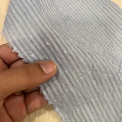Blue Colour Cotton Dobby Strips Fabric