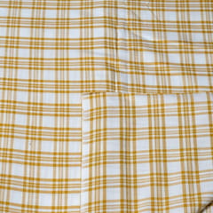 Yellow Colour Cotton Yarn Dyed Check Fabric