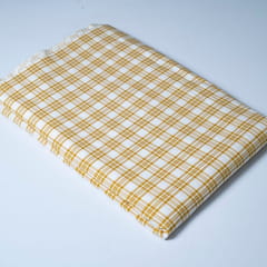 Yellow Colour Cotton Yarn Dyed Check Fabric