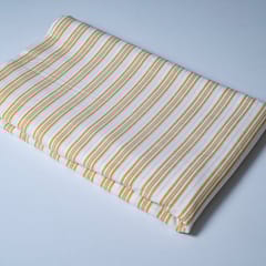 Yellow Colour Cotton Yarn Dyed Stripes Fabric