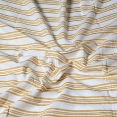 Yellow Colour Cotton Yarn Dyed Stripes Fabric