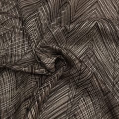 Brown Colour Gota Embroidery Digital Printed Organza Fabric