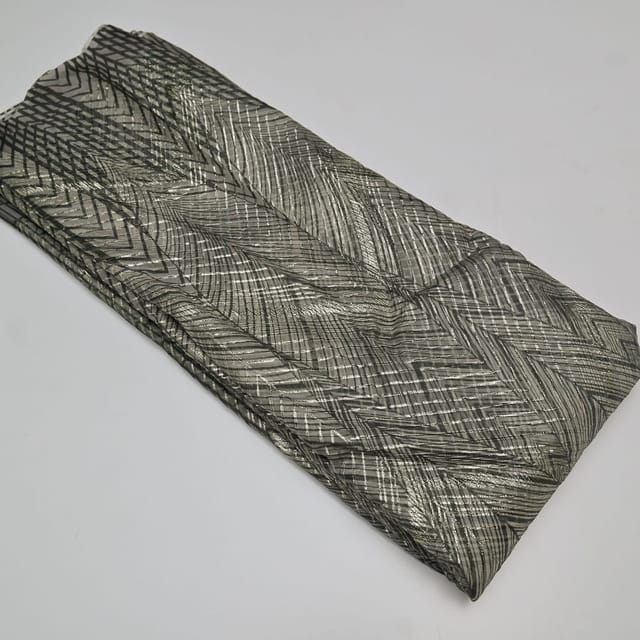 Green Colour Gota Embroidery Digital Printed Organza Fabric