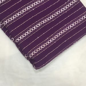 Purple Colour Chinon Chiffon With Gota Embroidered Fabric
