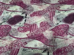 Cream Pink Imported Silk Print 56