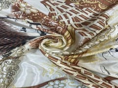 Cream Brown Imported Silk Print 56