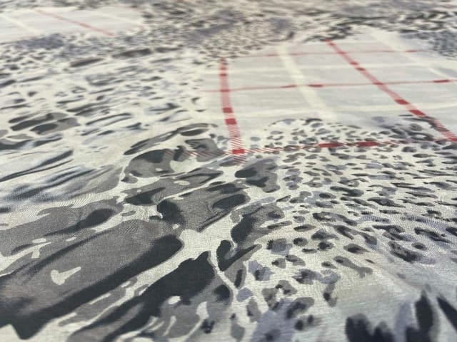 White Imported Silk Print 56