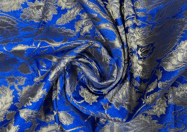 Pure Brocade Bright Blue Floral