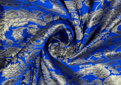 Pure Brocade Cobalt Blue Floral