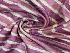 Pure Tussar Silk Onion Pink White Stripes