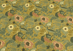 Denim Lycra Olive Green Flower