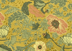 Denim Lycra Olive Green Flower