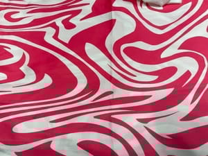 Armani Satin Lycra Pink White Abstract