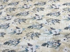 Printed Dobby Silk Off White Flowers