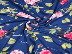 Printed Georgette Blue Floral