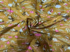 Printed Cotton Mustard Floral