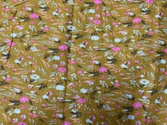 Printed Cotton Mustard Floral