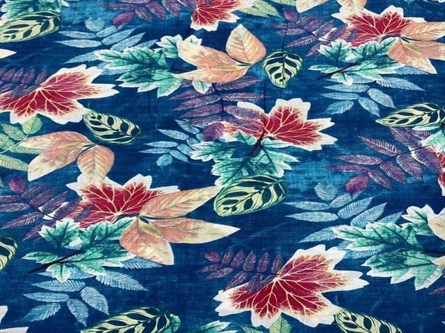 Printed Cotton Bright Blue Floral