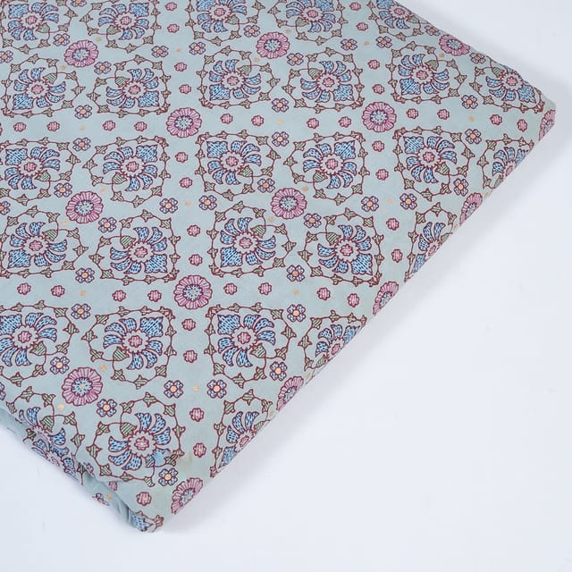 Grey Colour Cotton Block Print