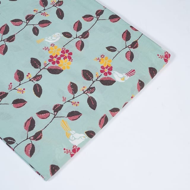 Sage Green Colour Cotton Print