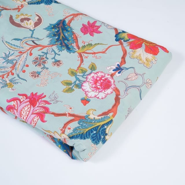 Sage Green Colour Cotton Print