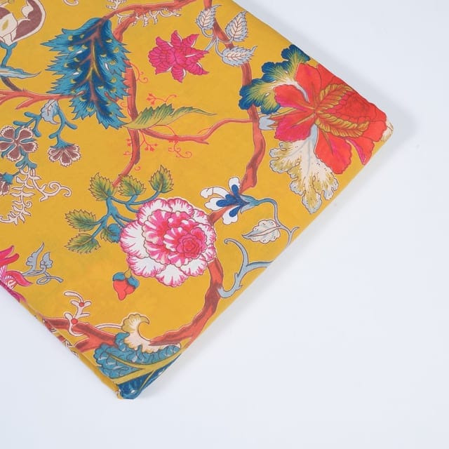 Mustard Colour Cotton Print