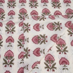 Cream Colour Cotton Dobby Print
