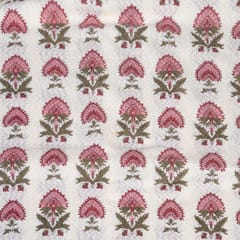 Cream Colour Cotton Dobby Print