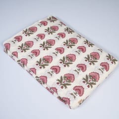 Cream Colour Cotton Dobby Print