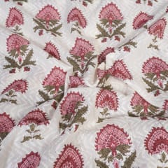 Cream Colour Cotton Dobby Print