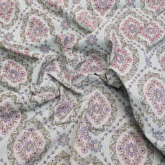 Powder Blue Colour Cotton Block Print