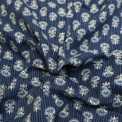 Blue Colour Cotton Kantha Print
