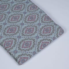 Powder Blue Colour Cotton Block Print