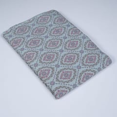 Powder Blue Colour Cotton Block Print