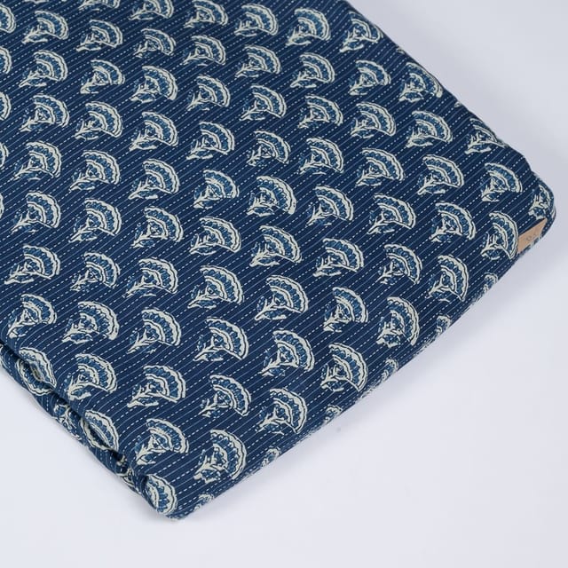 Blue Colour Cotton Kantha Print