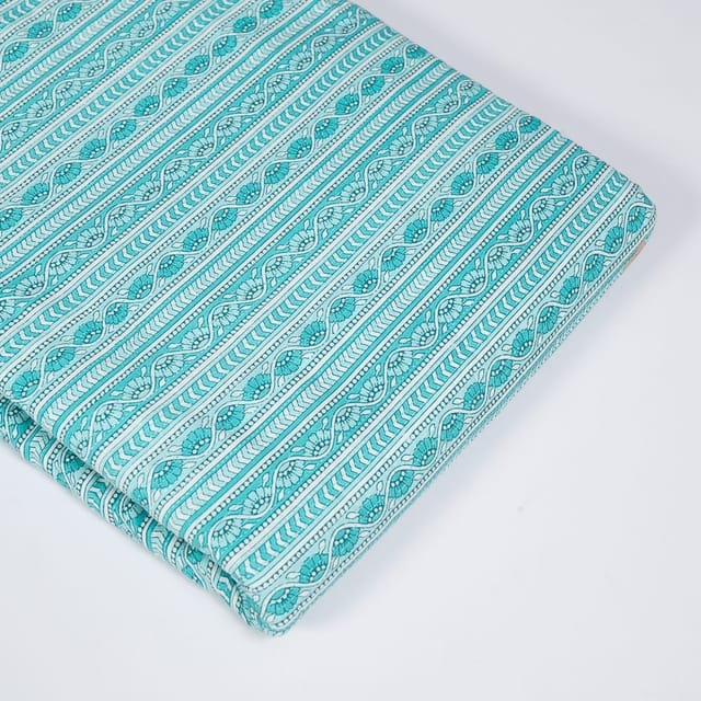 Firozi Colour Cotton Cambric Print