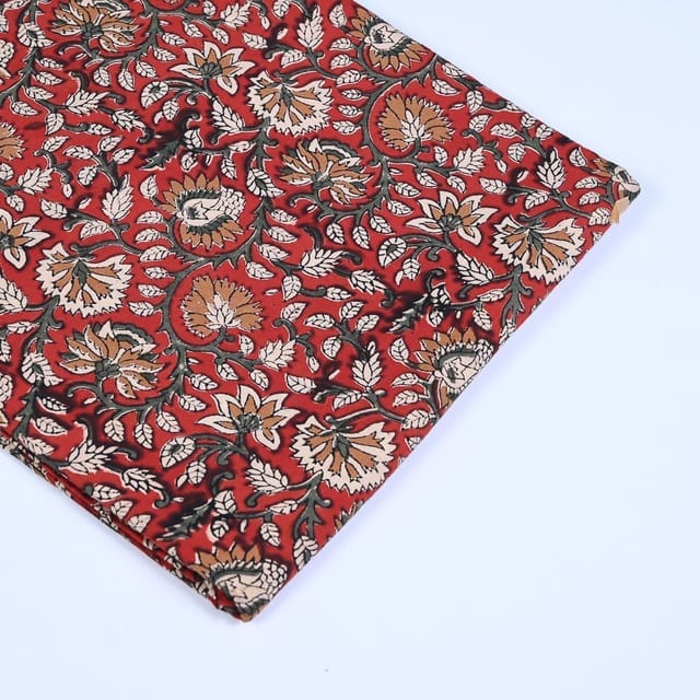 Maroon Colour traditional Bagru Printed Fabric