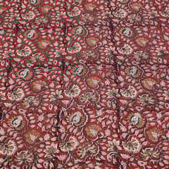 Maroon Colour traditional Bagru Printed Fabric