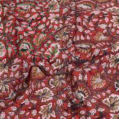 Maroon Colour traditional Bagru Printed Fabric