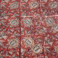 Red Colour traditional Bagru Printed Fabric