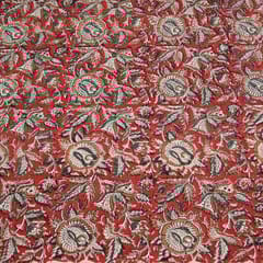 Red Colour traditional Bagru Printed Fabric