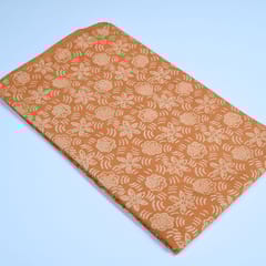 Yellow Colour Daboo floral Printed Fabric