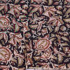 Black Colour traditional Bagru Printed Fabric