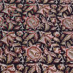 Black Colour traditional Bagru Printed Fabric
